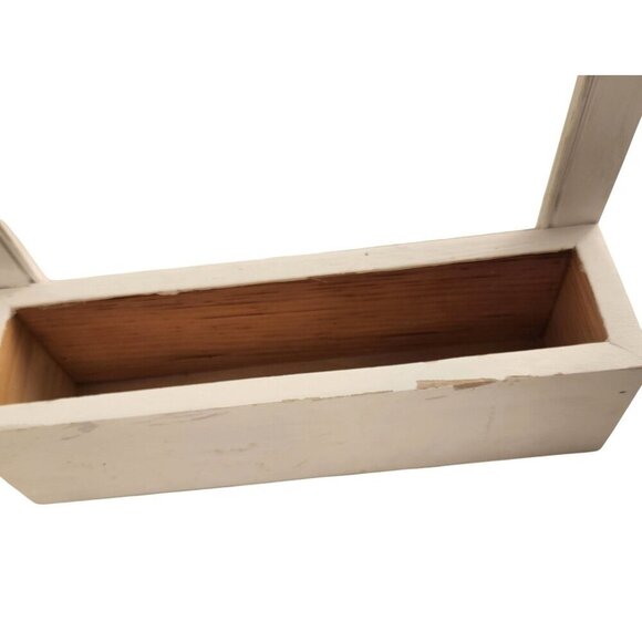 White Wooden Wall-Mounted Planter Frame With Rectangular Box For Indoor/Outdoor - Picture 8 of 14